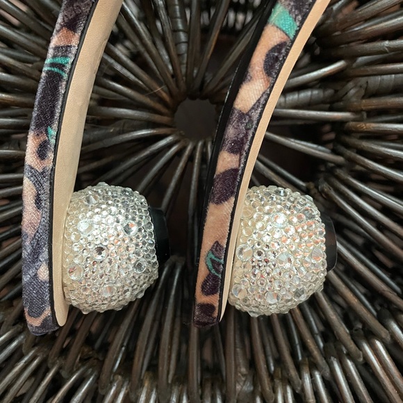 Vaneli Floral Velvet Rhinestone Heel Slide Sandal - Picture 5 of 11